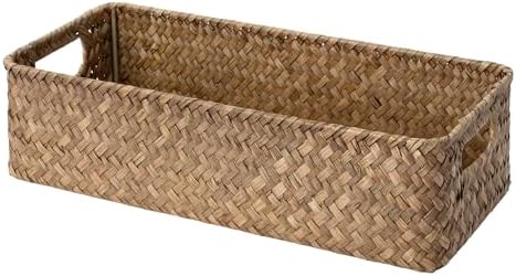 StorageWorks Wicker Seagrass Baskets, Toilet Basket Tank Topper, Brown by StorageWorks
