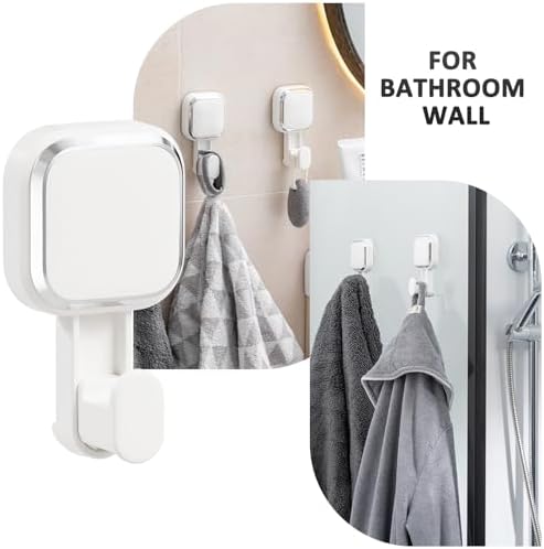 LEVERLOC 4 Pack Suction Cup Hooks for Inside Shower, Towels & Looafhs White - Image 4
