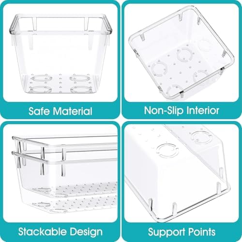 23 PCS Plastic Drawer Organizers Set, 4 Size Desk Drawer Organizer Trays - Image 3