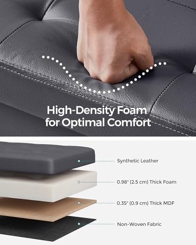 SONGMICS 43.3 Inches Folding Storage Ottoman Bench with Flipping Lid - Image 5