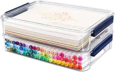 CATOOMUU 2-Pack 9x13 Clear Plastic Project Case Stackable Storage Box by CATOOMUU