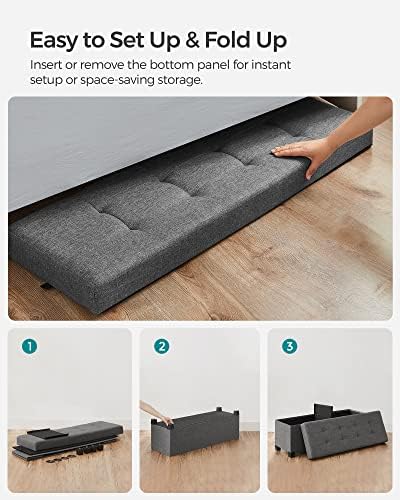 SONGMICS Storage Ottoman Bench, Foldable Foot Rest with Legs - Image 5