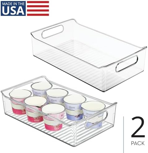 iDesign Plastic Pantry Storage Organizer Bin, Set of 2, Clear - Image 2