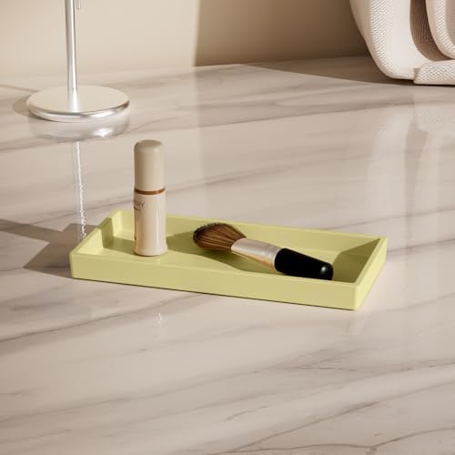 Vanity and Bathroom Tray, 6.3" ABS Countertop Organizer,Waterproof Vanity Tray for Toilet Tank,Perfume,Soap,Keys,Bathroom Accessories,Kitchen and Bath Trays,Non Slip Small Trays,Gold - Image 4