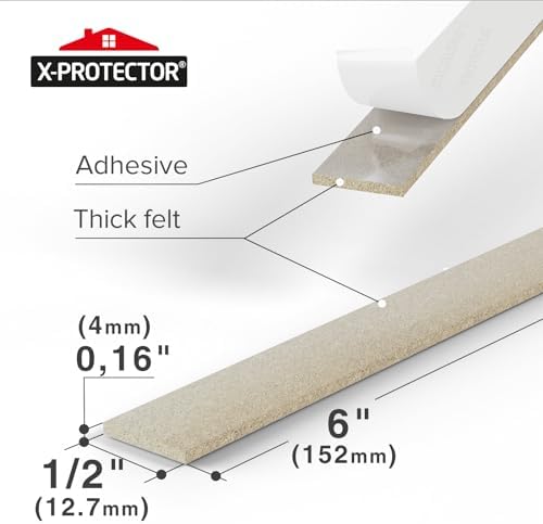 X-Protector Felt Furniture Pads - 20 PCS 6 x 1/2" - Premium Felt Strips - Image 3