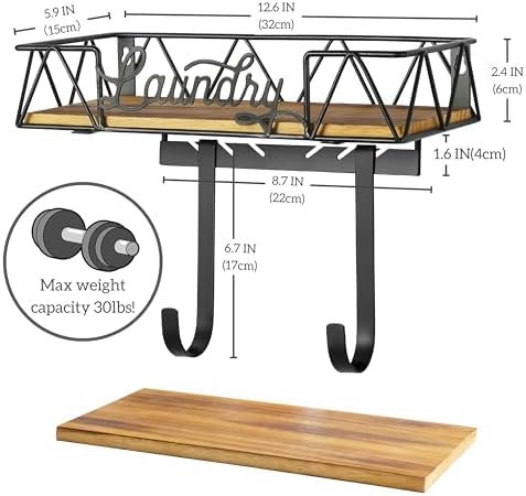PERFNIQUE Ironing Board Holder Wall Mount, Ironing Board Hanger, Iron Board Wall Mount(T&V Shaped), Iron Storage, Laundry Room Organization&Farmhouse Laundry Room Decor - Image 3