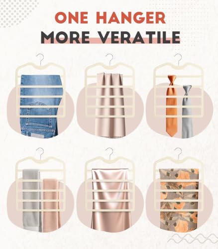 Pants Hangers Space Saving,3 Pack 5 Tier Velvet Short Neck Pants Hangers - Image 4