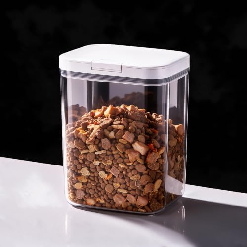 LivLab Mker Dog Food Storage Container 5 lbs Airtight Pet Food Storage Containers with Lids, Cat Food Container, BPA Free, Rice Container, Flour Dispenser(6 lbs), white by LivLabMker