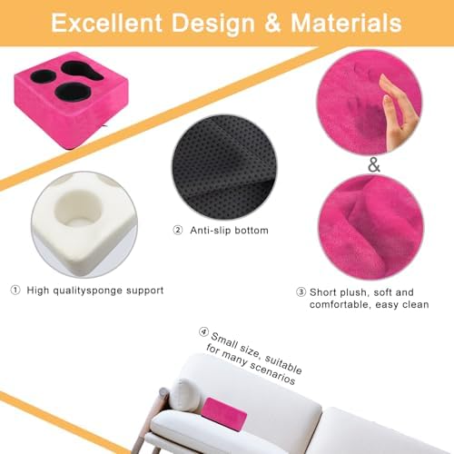 Couch Cup Holder Pillow Tray! Keep Drinks Hand Reach and KeepTemp, Prevent Spills and Use Anywhere. Cup Holder for Couch, Bed, Car, Courtyard, Park, Beach. Pink - Image 6