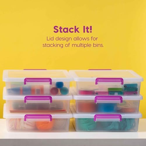 IRIS USA Storage Bins with Lids |Made in USA| 6 Qt - (6-Pack) - Clear - Image 4