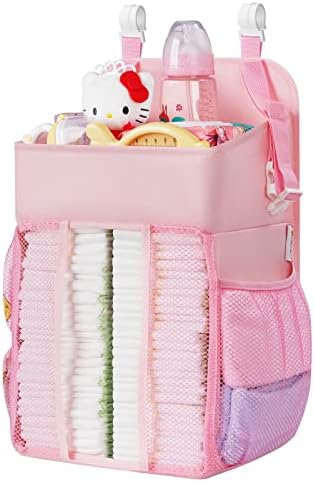 Maliton Hanging Diaper Caddy Nursery Caddy Organizer Hold 50+ Diapers,Pink by Maliton