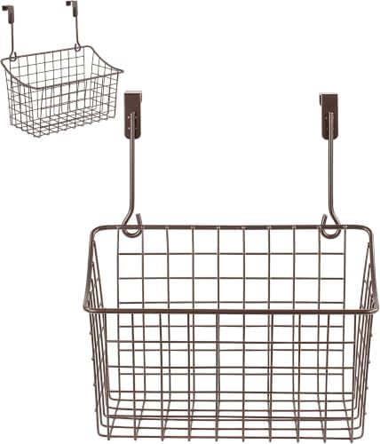 Spectrum Hanging Baskets - Medium Bronze Grid Over Cabinet Wire Basket, Kitchen & Bathroom Door Storage Organizer, Ideal for Cleaning Supplies, Washcloths, Hand Towels (Pack of 6) by Unknown