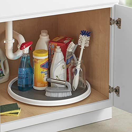 Copco 18 Inch Lazy Susan Turntable Organizer - Nonslip Rotating Cabinet Organizer for Kitchen Pantry, Under Sink, Countertop Storage, Rimmed Edge, Wipe Clean - Image 4