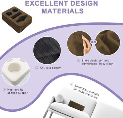 4 Hole Couch Cup Holder Tray, Cup Holder for Bed Suitable for Cup Holders on Sofas, beds, Camping, RVs, Cars, and Beaches.Brown - Image 6
