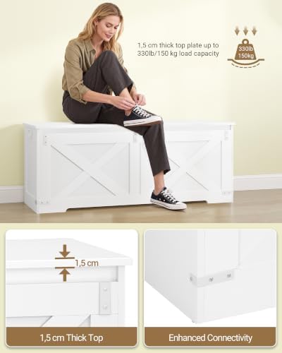 Hzuaneri 47" Modern Farmhouse Storage Chest and Bench | 59 Gal - Image 4