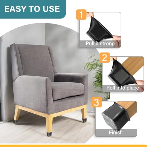 Ansible 24 Pcs Chair Leg Floor Protectors Square - Image 4