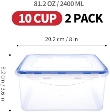 KIGI Large Food Storage Containers, Set of 2 (10 Cup) - Image 2