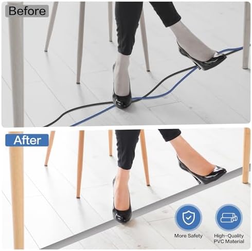 LSGCQ Floor Cord Cover Self Adhesive Cord Hider Floor Cable Management - Image 5