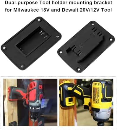 30pas Tool Holders and Battery Holder for Dewalt 20v Wall Mount Hanger Battery Drill Tool Storage Shelf for Milwaukee M18(Black) - Image 4