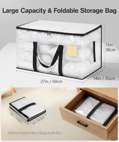 Clear Moving Bags Heavy Duty Extra Large 6-Pack, 110 LBS Load, Storage Bag - Image 2