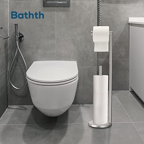 Toilet Paper Holder Stand, Brushed Nickel Toilet Paper Holder Free Standing - Image 4