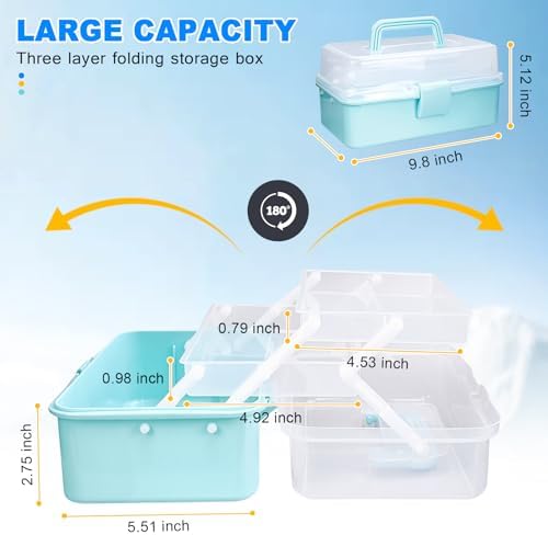 10Inch Tackle Box Organizer and Storage,Three-Layer Sewing Box With 2 Trays - Image 2