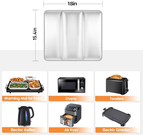 Heat Resistant Mats for Countertop/Air Fryer, 18×15.4 in, Silver - Image 4
