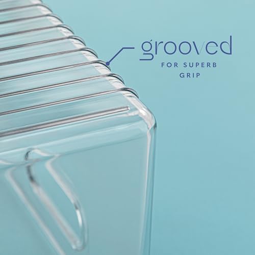 Plastic Food Storage 2 Pack Clear Container Bin with Handles for Organizing Kitchen, Pantry, Refrigerator, Freezer, Pantry, Cabinet, Closet, Bathroom. 16”x8”x5” - Image 4