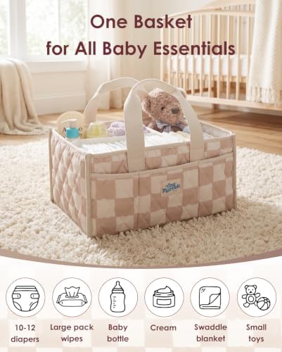 Diaper Caddy Organizer – Portable Nursery Storage with Removable Divider - Image 3