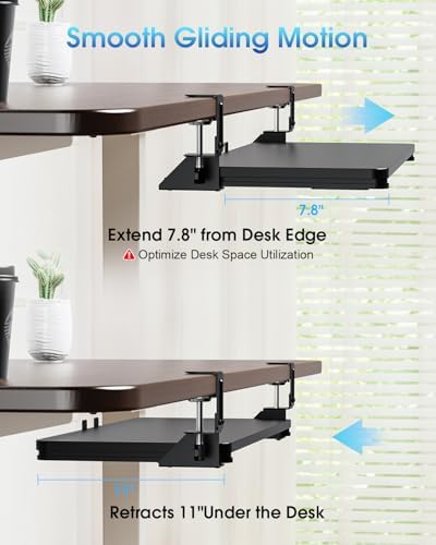 Large Keyboard Tray Under Desk, Pull Out Keyboard & Mouse Tray for Typing - Image 7