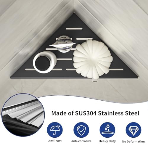 Corner Shower Shelf 10" Matte Black - Image 6