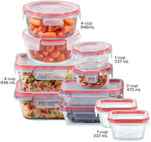 Pyrex Freshlock (10-Pack) Mixed Sizes Airtight Glass Food Storage Set - Image 2