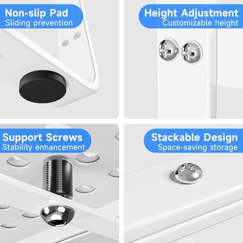 Expandable Kitchen Shelf Organizers, Kitchen Cabinet Organizer Stand Rack Organization for Countertop Cupborad Pantry Spice Rack, White 1 Pack - Image 6