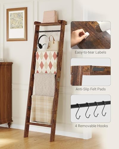 Hzuaneri Blanket Ladder Shelf, Farmhouse Ladder Holder, Blanket Organizer - Image 3