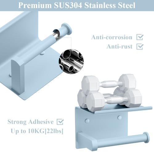 Toilet Paper Holder with Shelf Wall Mounted Toilet Paper Roll Dispenser - Image 4
