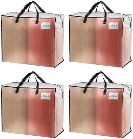 VENO Heavy Duty Moving Bags, Storage Bags, 22 Gallon, Clear, 4 Pack by Veno
