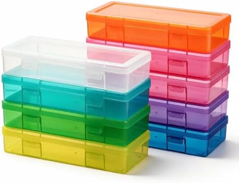 novelinks Clear Pencil Box and Small Plastic Storage Containers with Lids by novelinks