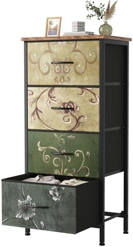 Sweetcrispy Dresser for Bedroom, 4 Drawer Storage Cabinet, Tall Nightstand by Sweetcrispy