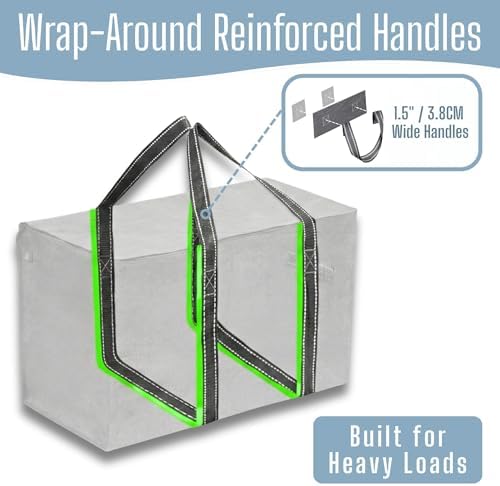 VENO 4 Pack Heavy Duty Moving Bags, Extra Large Storage Bags with Reinforced Handles & Strong Zippers, Foldable & Reusable Moving Box Alternative for Clothes & Dorm Storage - Image 3
