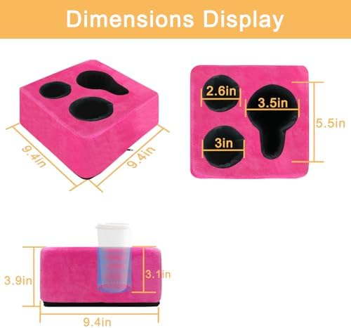 Couch Cup Holder Pillow Tray! Keep Drinks Hand Reach and KeepTemp, Prevent Spills and Use Anywhere. Cup Holder for Couch, Bed, Car, Courtyard, Park, Beach. Pink - Image 5