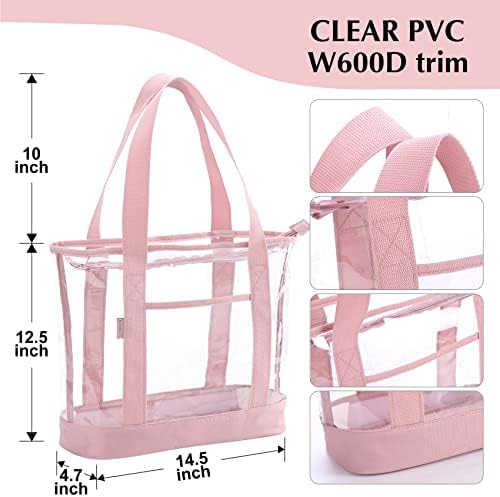 BORMELUN clear tote bag,Purse handle with zipper for work plastic transparent see through women - Image 6