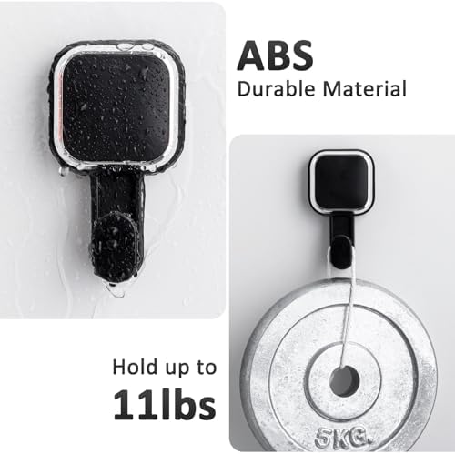 LEVERLOC 4 Pack Suction Cup Hook for Inside Shower, Towels & Looafhs, Black - Image 4