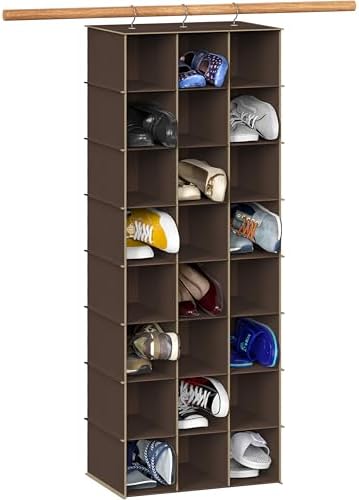 Simple Houseware 24 Section Shelves Hanging Shoes Organizer, Brown by SimpleHouseware