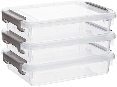 Citylife 3.3 Qt Storage Bins with Lids, Plastic Bins and Paper Storage 3PC by CITYLIFEHomeOrganization