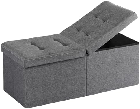 35-INCH Storage Ottoman Bench, Footrest with Storage, End of Bed Bench Coffee Table for Living Room, Bedroom, Entryway, Dark Gray by Unknown