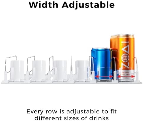 Puricon Drink Organizer for Fridge, Soda Can Organizer -6 Rows, White - Image 3