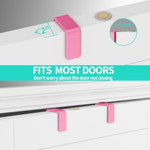 HapiRm Over Door Organizer Storage - Separable Door Organizer Hanging with 6 Metal Large Capacity Baskets for Bathroom Bedroom Kitchen Pantry Closet (Pink) - Image 6