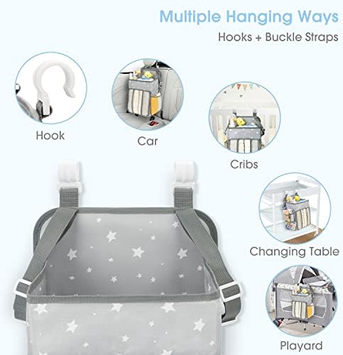 Maliton Changing Table Diaper Organizer Hold 50+ Diapers, (Star Pattern) - Image 5