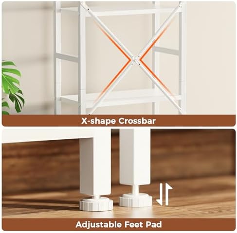 SUPERJARE Triple Bookshelf, Bookcase with 14 Open Display Shelves, Wide Book Shelf Book Case for Home & Office, 5 Tier, White - Image 7