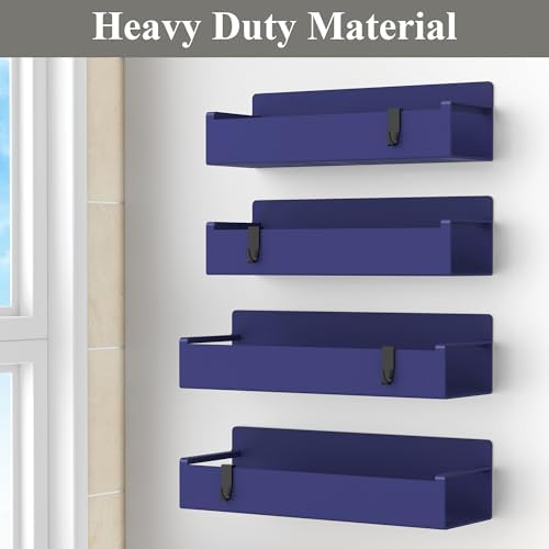 HuggieGems 4 Pack Dark Blue Magnetic Spice Rack Organizer for Refrigerator - Image 4